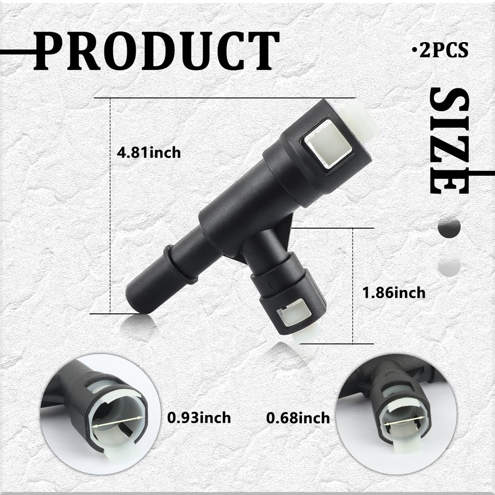 2PCS Car Heater Hose Connector Replacement OEM#15055343 15055342,TCoolant Hos...