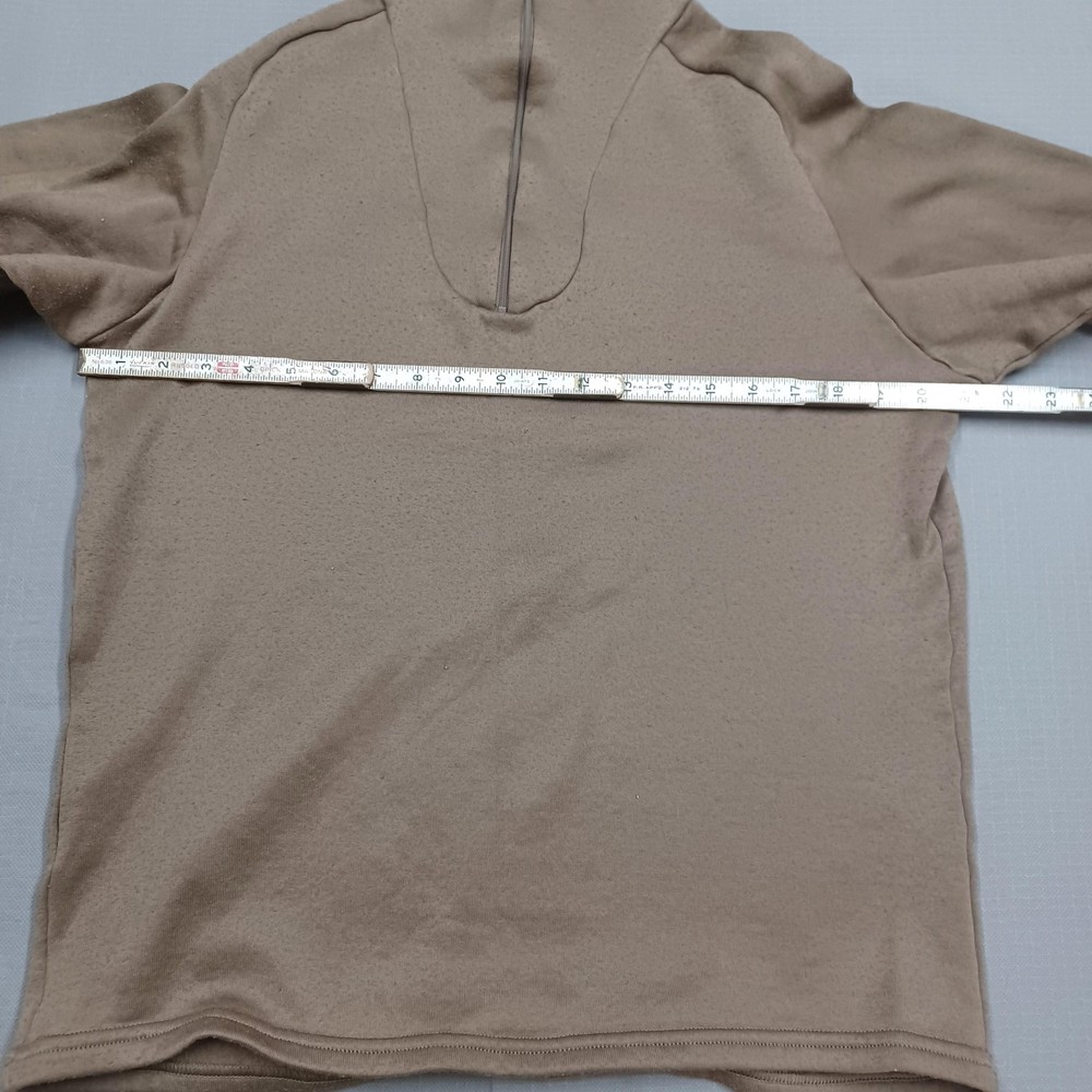 Military Undershirt Cold Weather Medium Brown 100% Polypropylene Quarter Zip