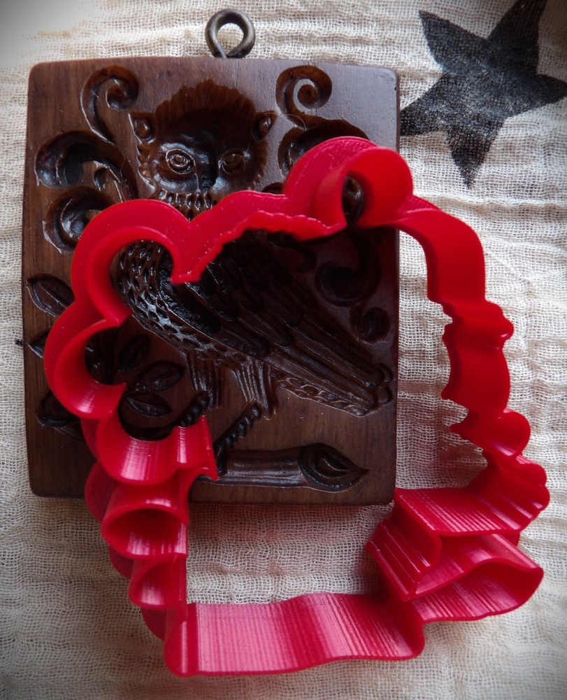 Springerle Cookie Mold Press Stamp - BAROQUE OWL