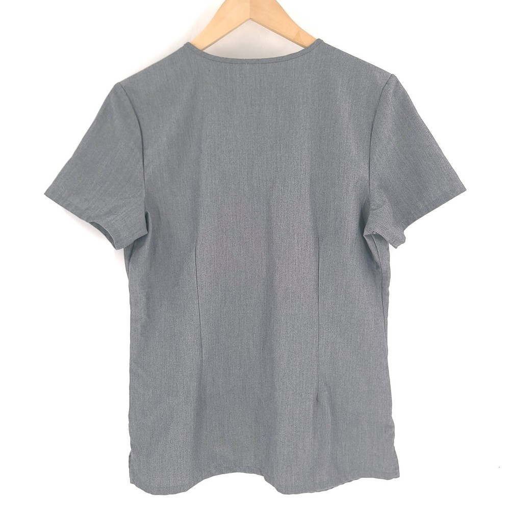 Figs Scrub Top Womens Small Gray Casma Three-Pocket Pullover V Neck