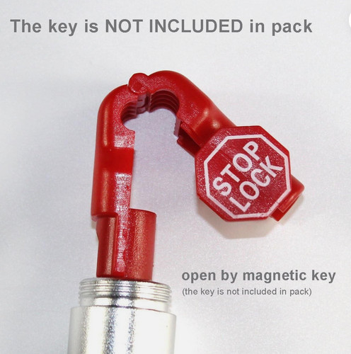 48 qty New Red Plastic Peg Hook Stop Locks, Retail Security - KEY NOT INCLUDED
