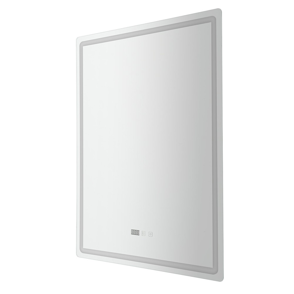 LED Dimmable Bathroom Mirror w/ Light Anti-Fog Smart Vanity Mirror Time Display