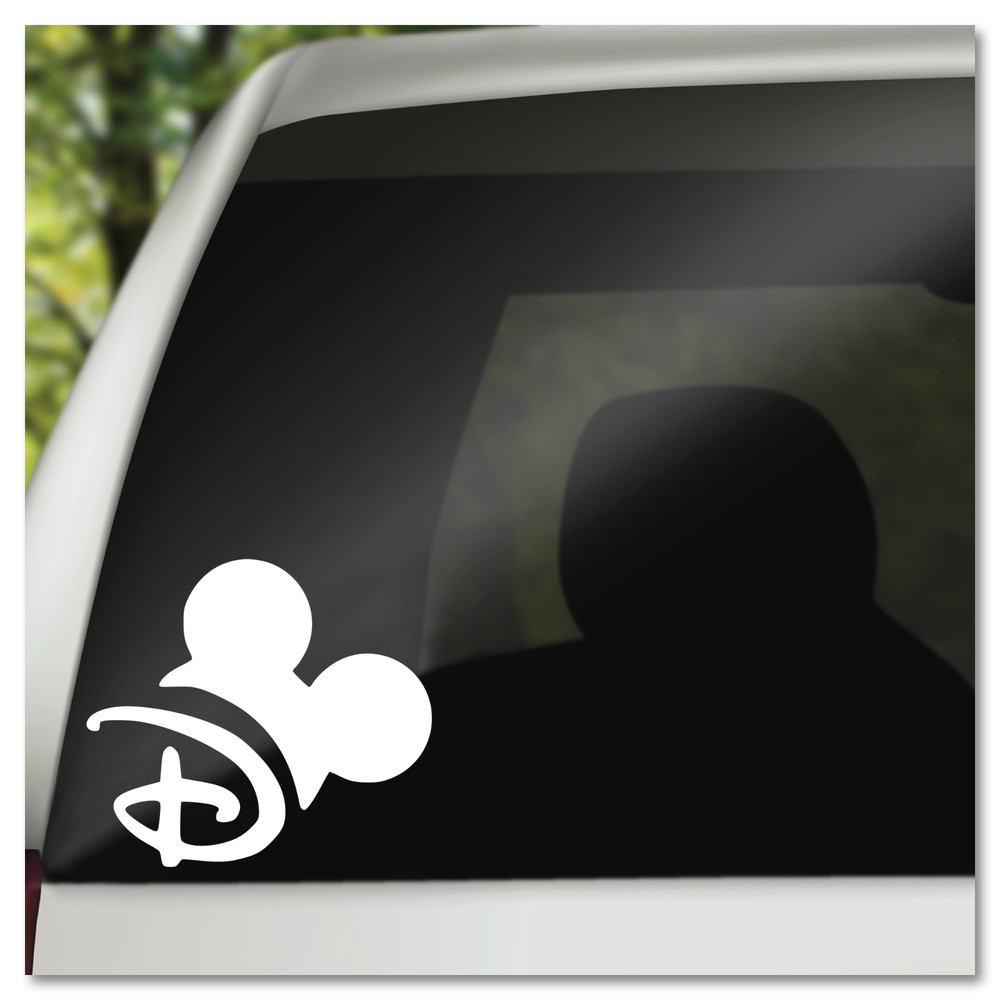 6" Mickey Mouse Ears Hat on Disney D Vinyl Decal Sticker