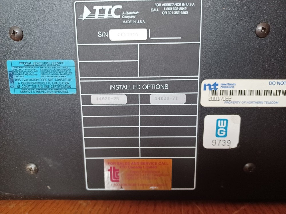 TTC Interceptor 1402S Communications Analyzer- w/Options, User's Guide