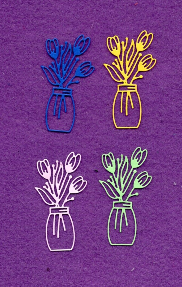 FLOWER  VASE die cuts scrapbook cards