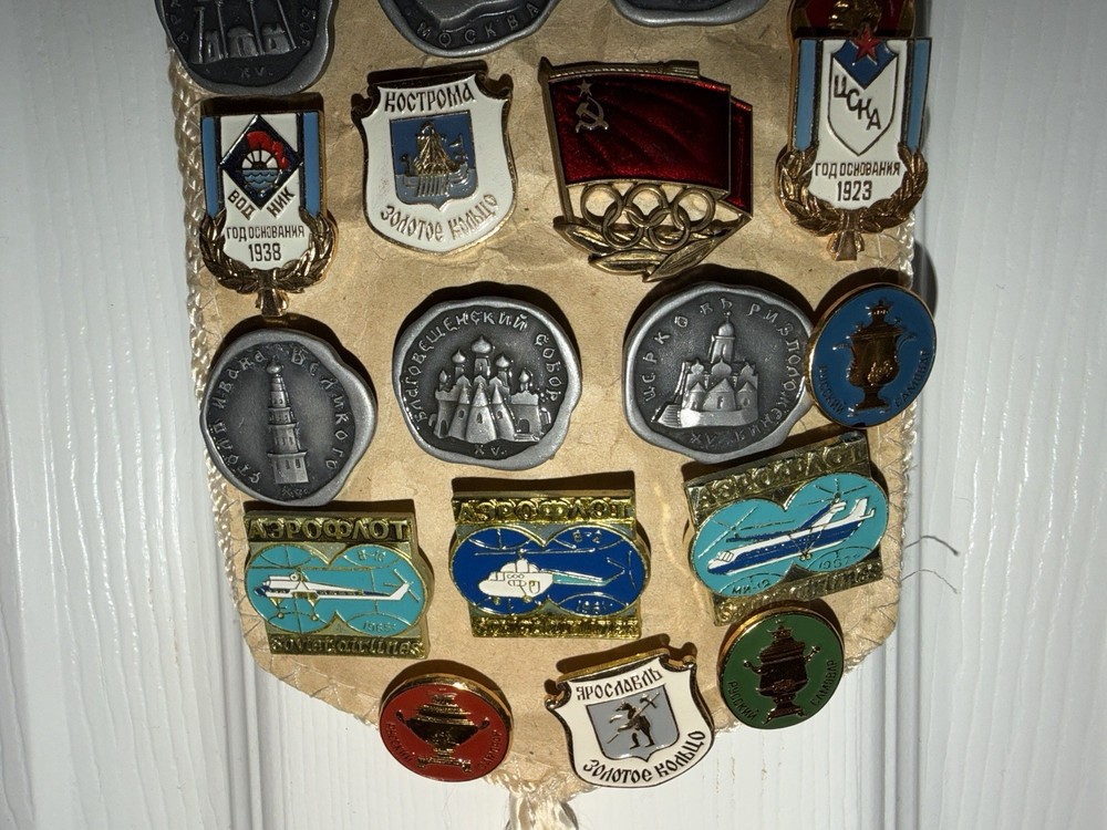 USSR Soviet Pin Collection, Monuments, Samovar, Soviet Airlines, Coat Or Arms