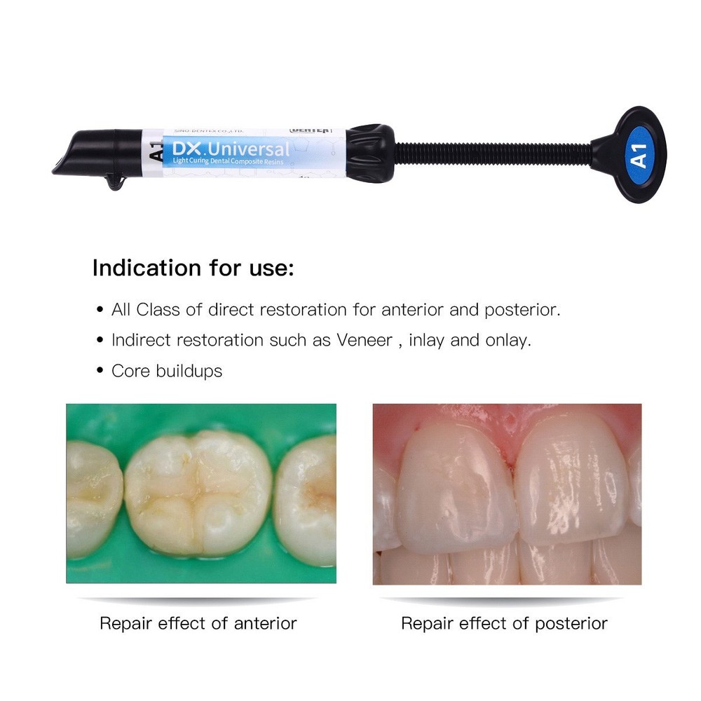 10Pcs DENTEX Dental Universal Curing Light Composite Resin Refill A1 Shade