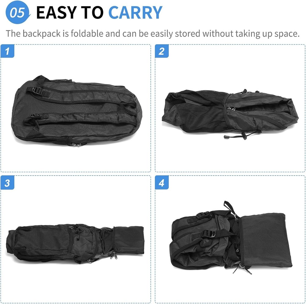 Hiking Daypack Packable, Camping Backpack Water Resistant Lightweight Polyester