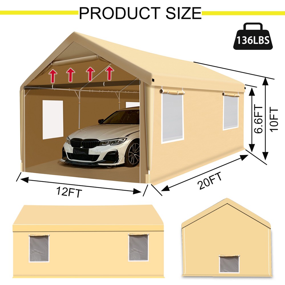 Rainproof Portable Paint Booth 20X12X10FT Spray Booth with Replaceable Floor
