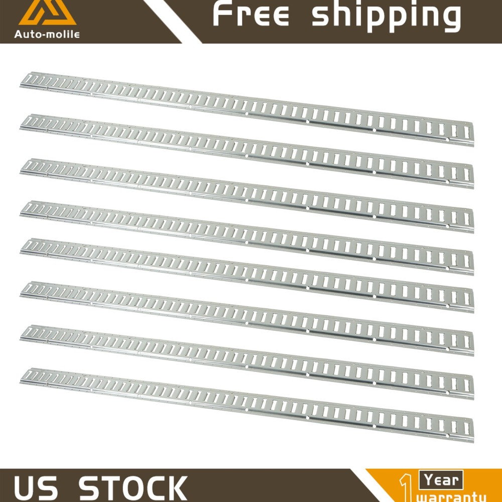 8 Pack Heavy Load E Track Tie Down Rail System 8' High Quality Horizontal Steel
