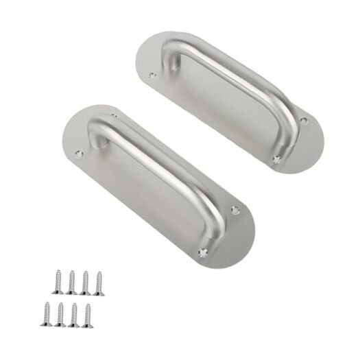 Stainless Steel Door Plate Handle, Heavy Duty Pull/Push, Sliding Barn Pull Oval