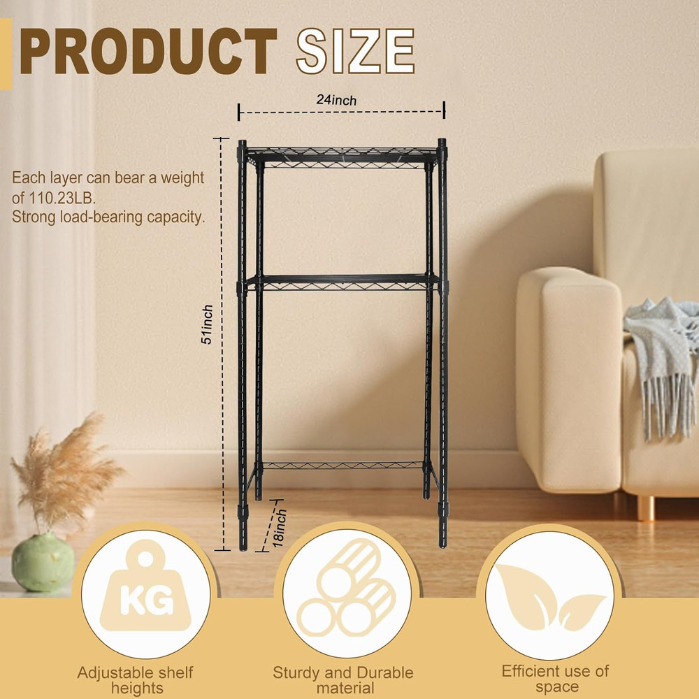 Mini Fridge Shelf，Over Mini Fridge Storage and Microwave Stand, Multi-Purpose Mi