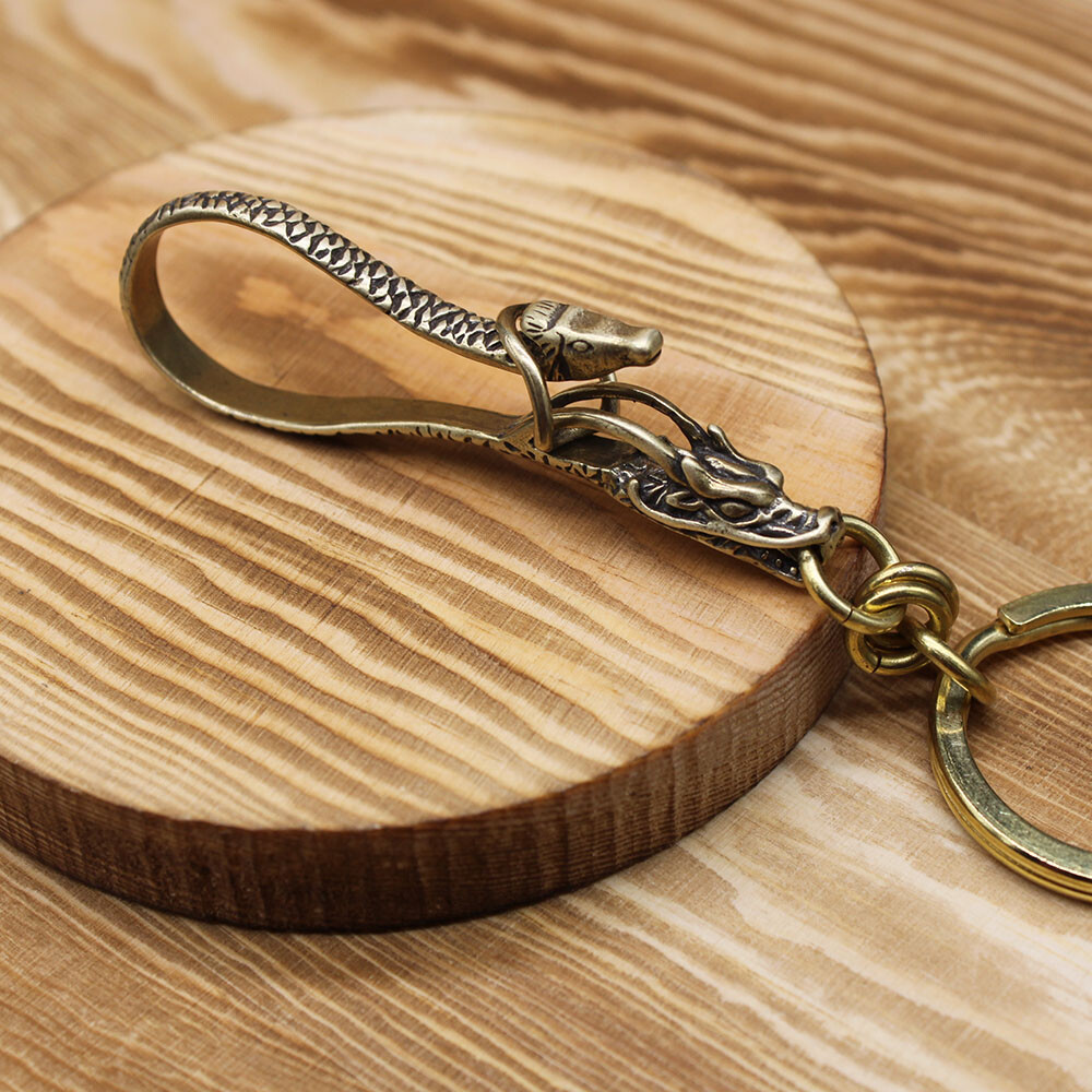 Solid Brass Keychains Pants Belt Clip Bag Car Keyrings Key Chain Holder EDC