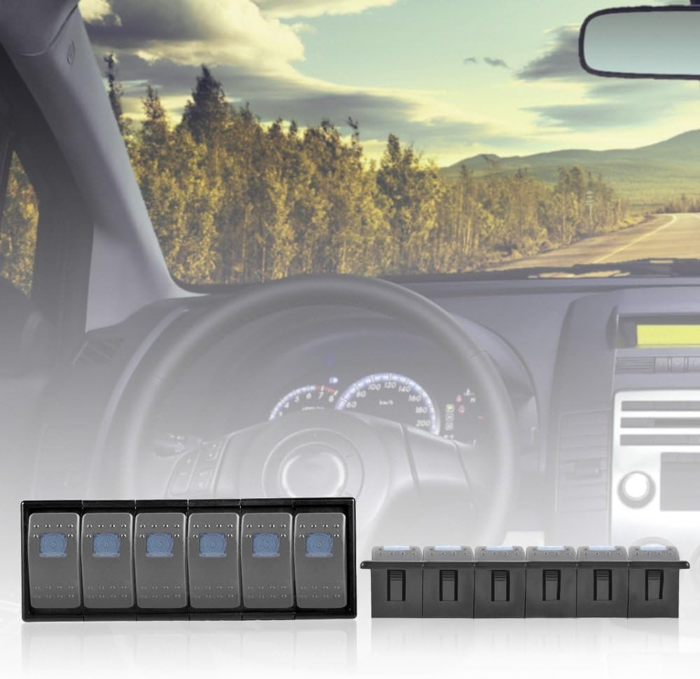 Rocker Switch Panel Switch Holder Housing Kit - Black Plastic