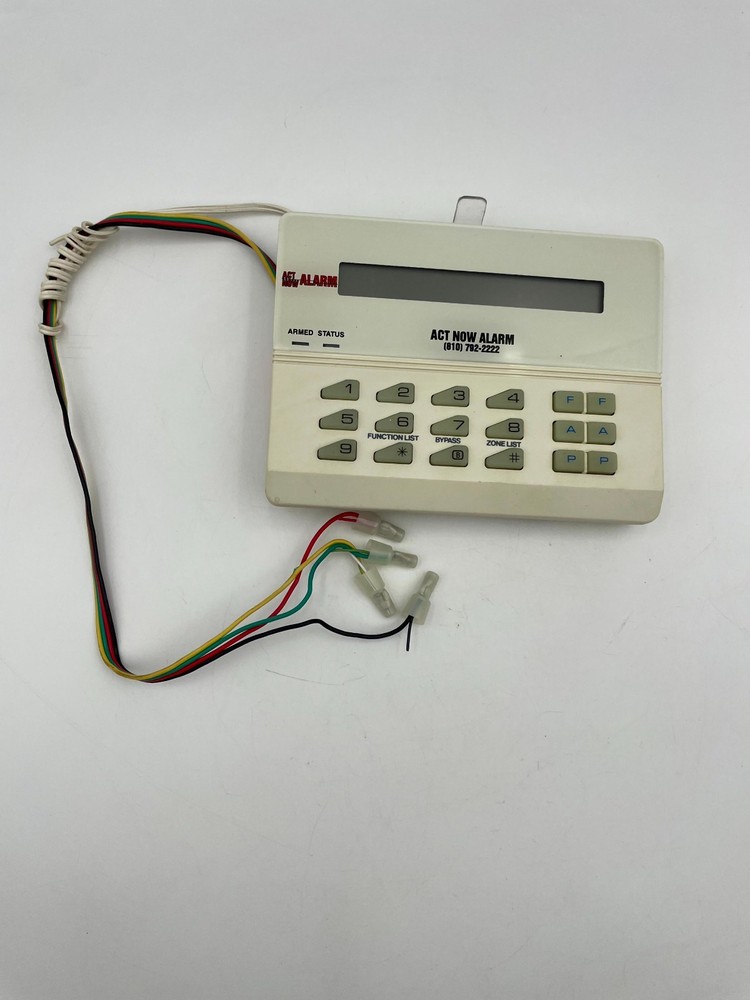 Act Now Alarm LA 1184 Security System Control Keypad Panel White Digital Display