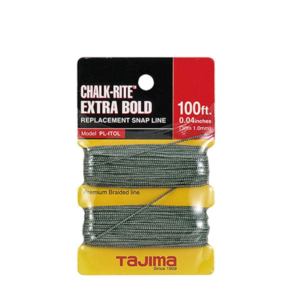 Snap-Line - 1.0 mm x 100 ft Chalk-Rite Braided String for Extra-Bold & Visibl...