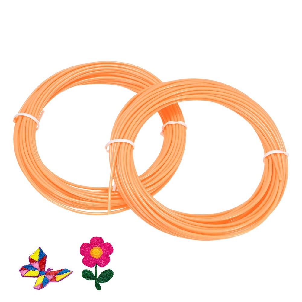 1.75mm ABS 3D Pen Printer Filament Refill, 2 pcs Total 65.6Ft, Orange