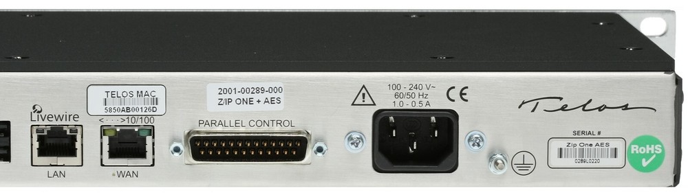 Telos Z/IP ONE w/ AES Remote Codec Audio Over IP Internet Transmission Endpoint