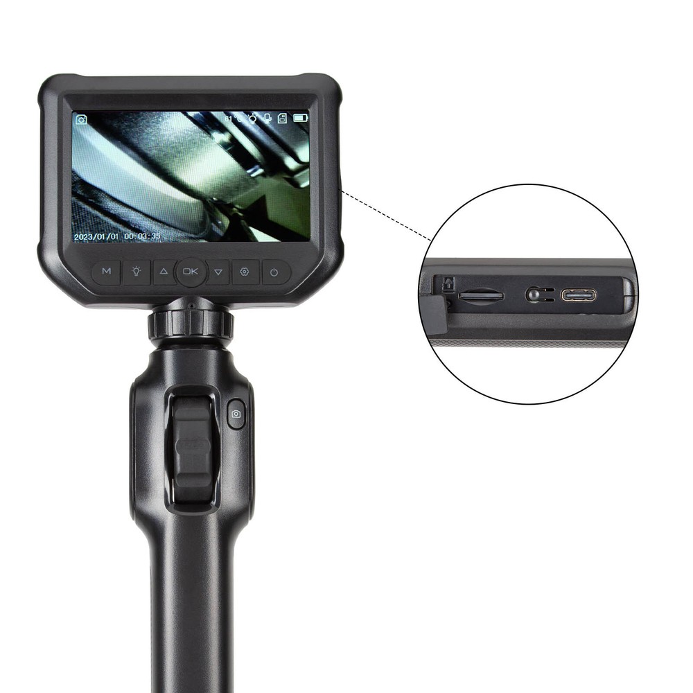 Two-Way Articulating Borescope Camera with Light Endoscope Inspection Camera USA