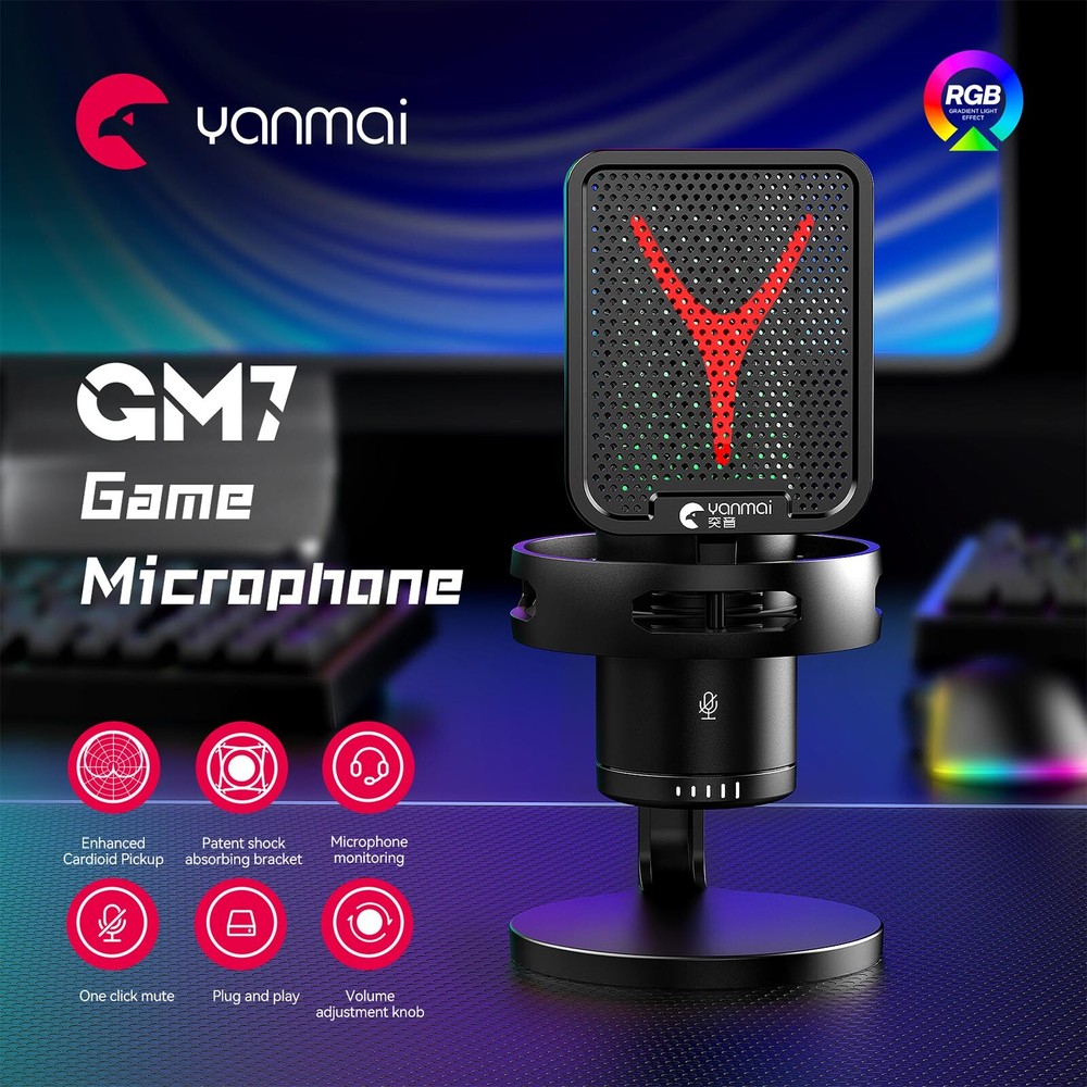 Yanmai GM7 Detachable USB Microphone Computer Mic Microphone W/ Desktop Stand