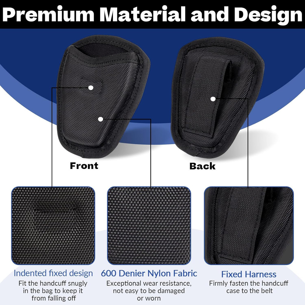 Open Top Handcuff Holder - Durable Nylon Cuff Case for Duty Belts