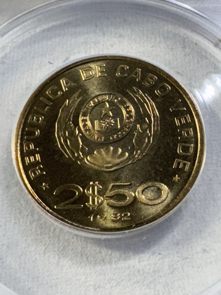 1982 Cape Verde 2-1/2 Escudos Graded MS 66 by ANACS