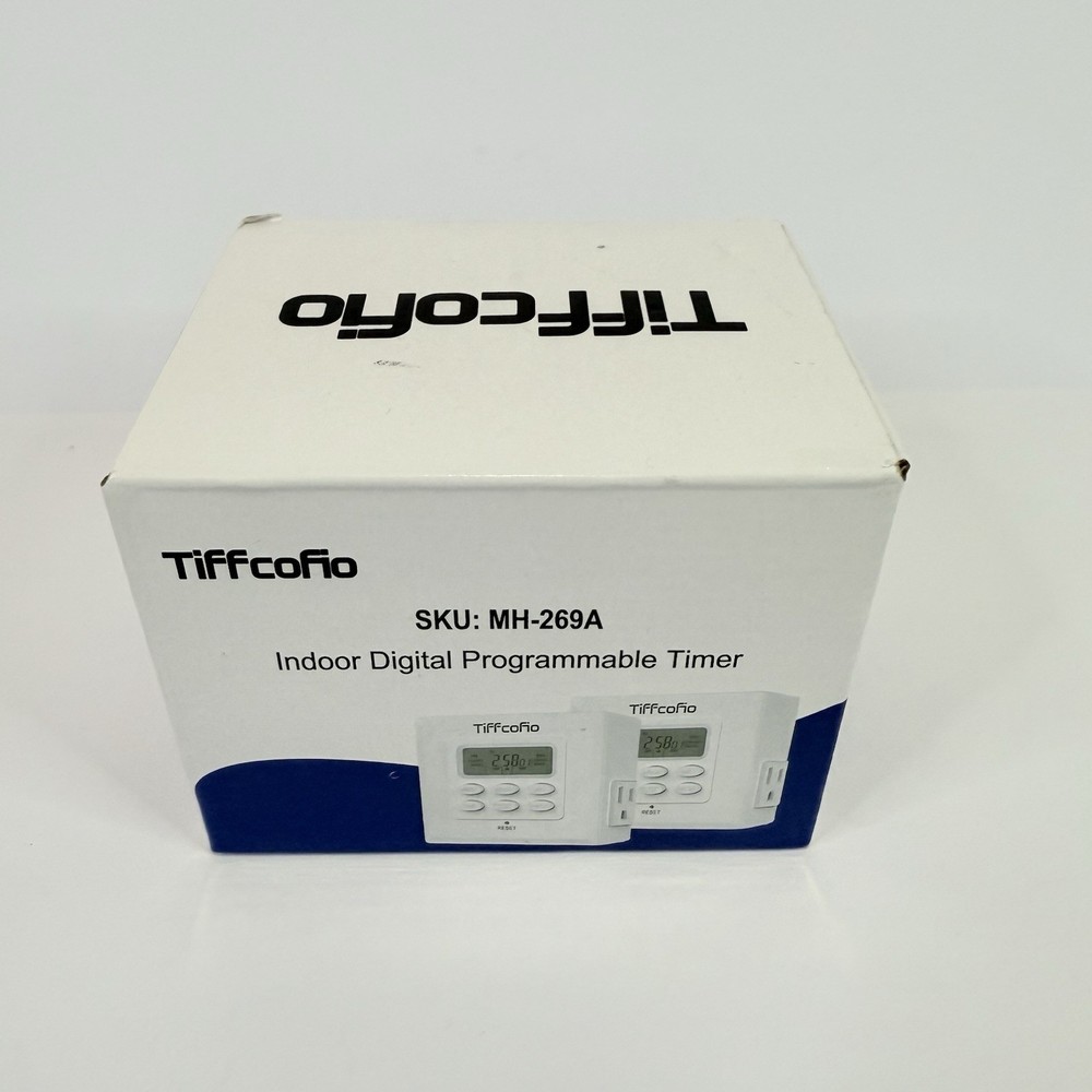 Tiffcofio MH-269A Indoor Digital Programmable Timer Plug 120V 15A LCD Display