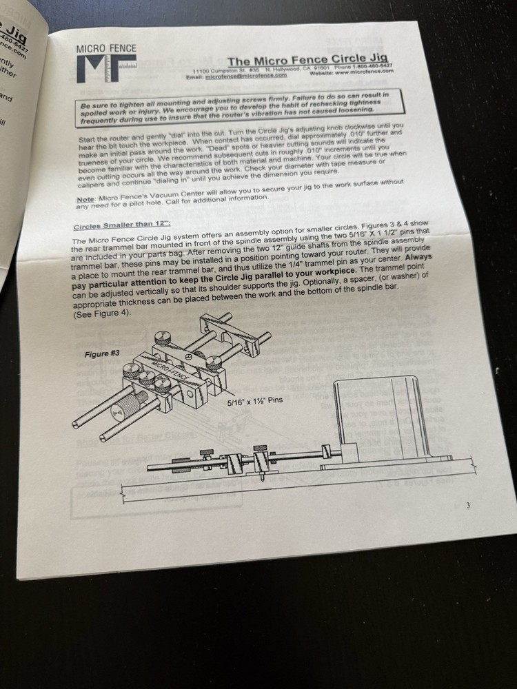 Micro Fence Circle Jig Attachment - NEW OPEN BOX