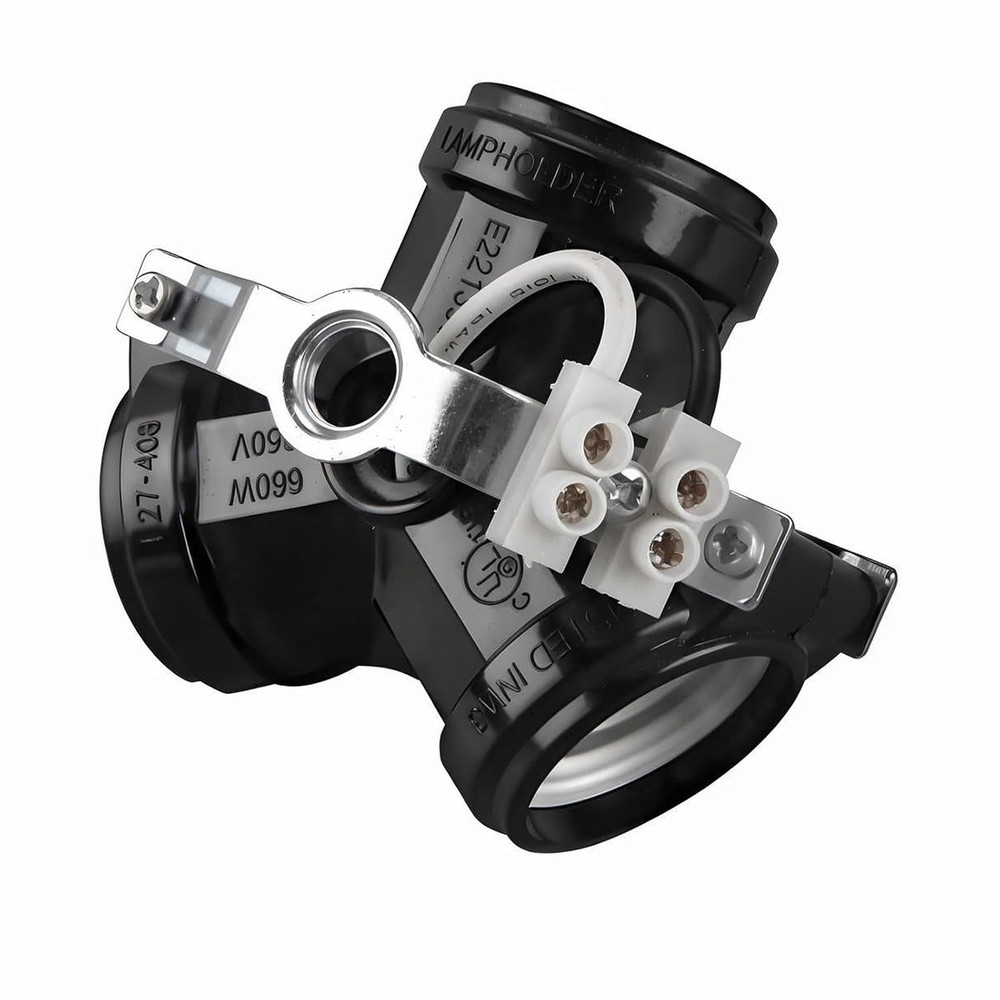 Medium Base 3 Light Cluster Socket, Phenolic Multi-Cluster Incandescent Lamph...