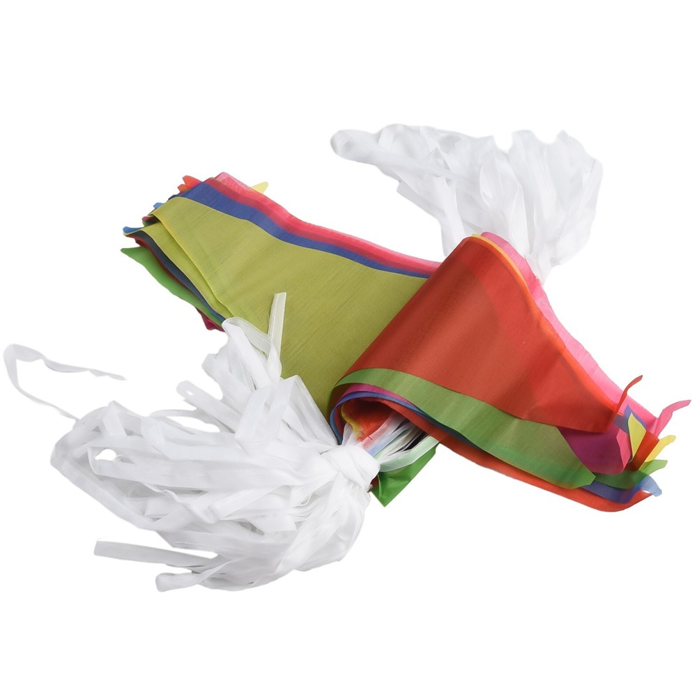 Bunting Triangle Flags 100 Flags 50 Meters Large 14*21CM Plastic Material
