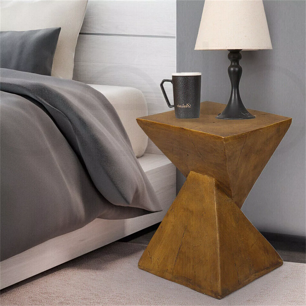 Geometric Light-Weight Concrete End Table Round/Twist Side Table Retro End Stool