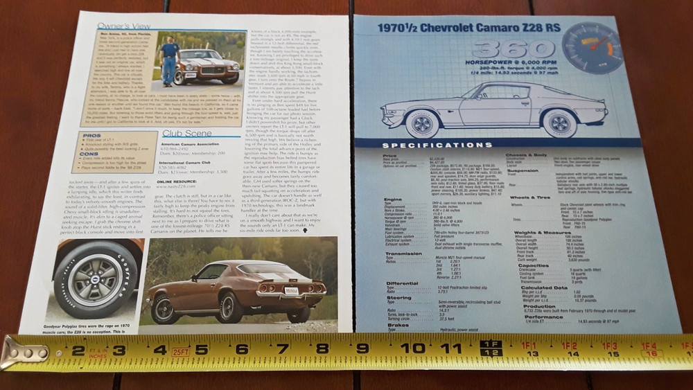 1970 1/2 CAMARO Z28 RS ORIGINAL 2006 ARTICLE