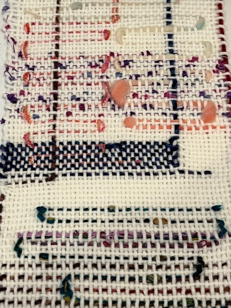 Handwoven White Acrylic Scarf with Textured Pattern