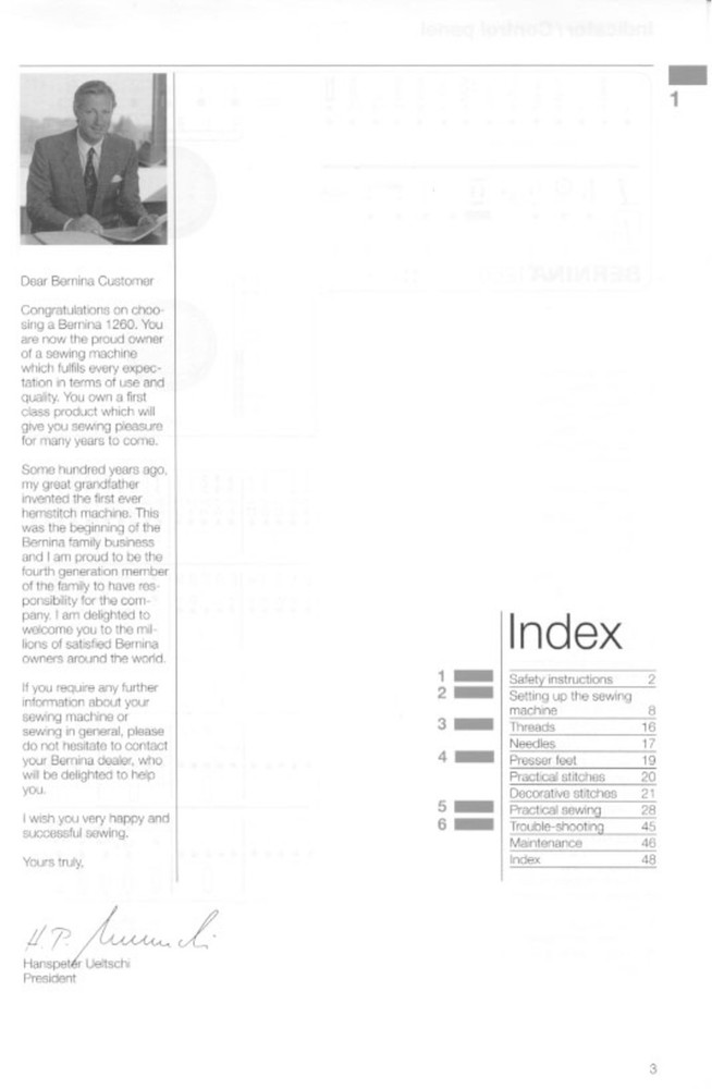 BERNINA 1260 Sewing Machine User Manual - EXTRA-DUTY WIRE BOUND - ROBUST COVERS