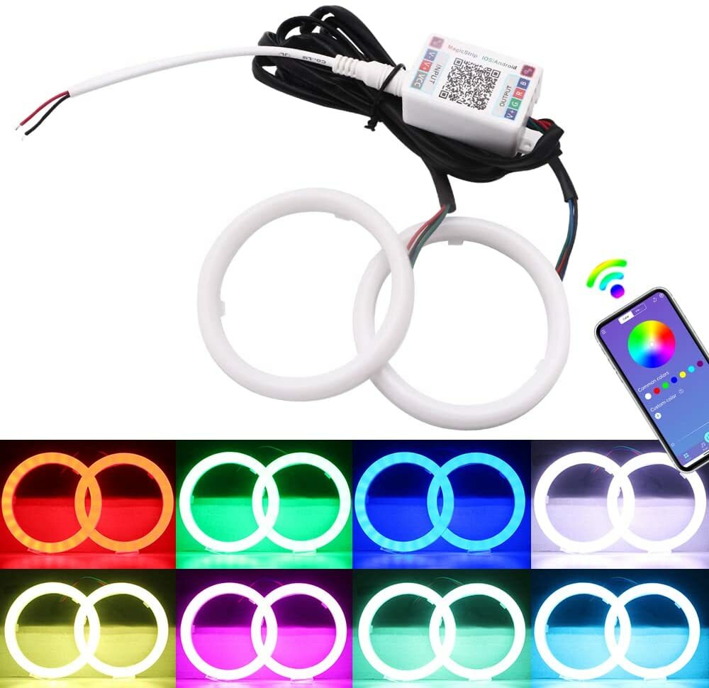 60mm 70mm 80mm 90mm 95mm 100mm 110mm 120mm RGB Wifi APP COB Angel Eye Halo Rings