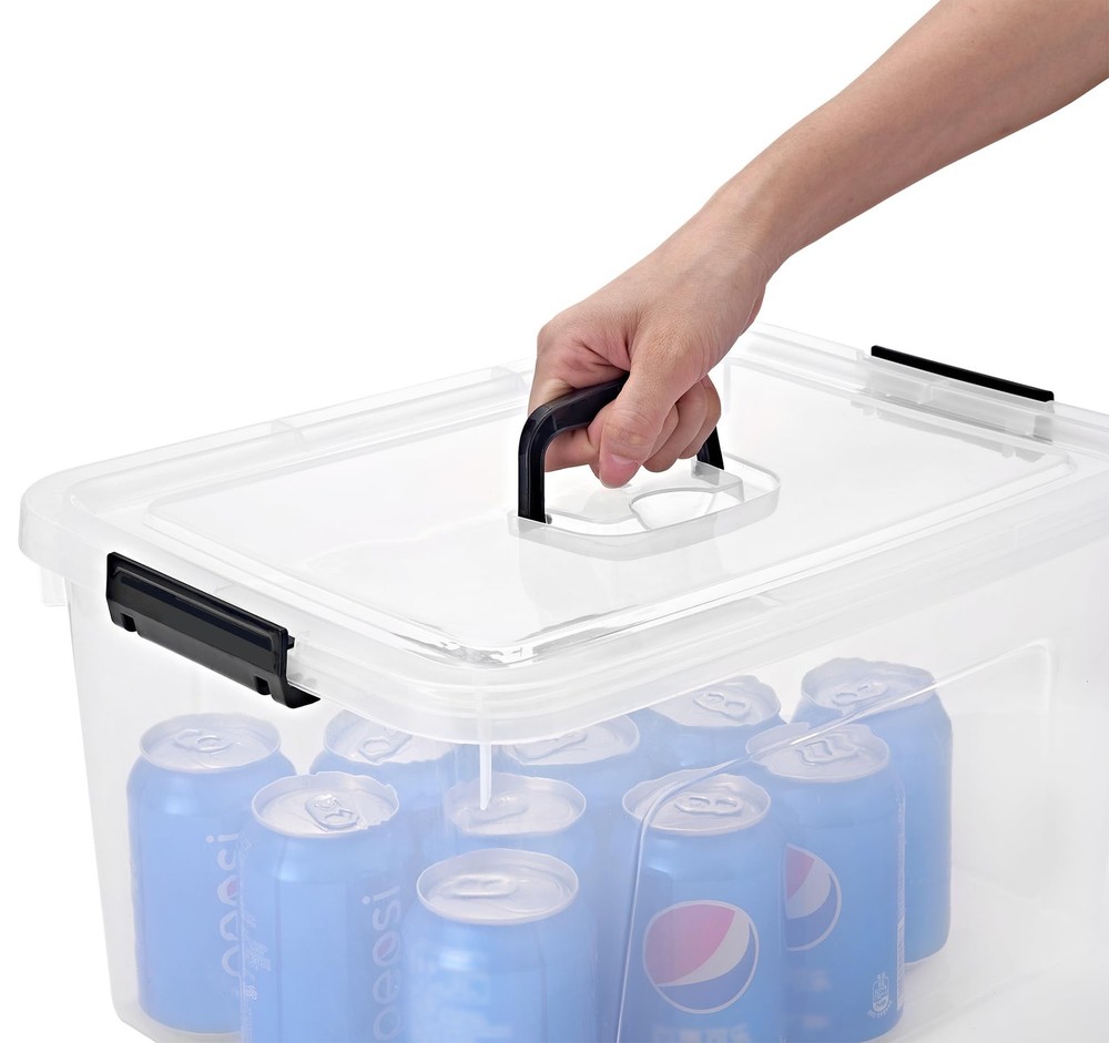 Clear 19 Quart Storage Bins, 6-Pack Stackable Plastic Box With Lids