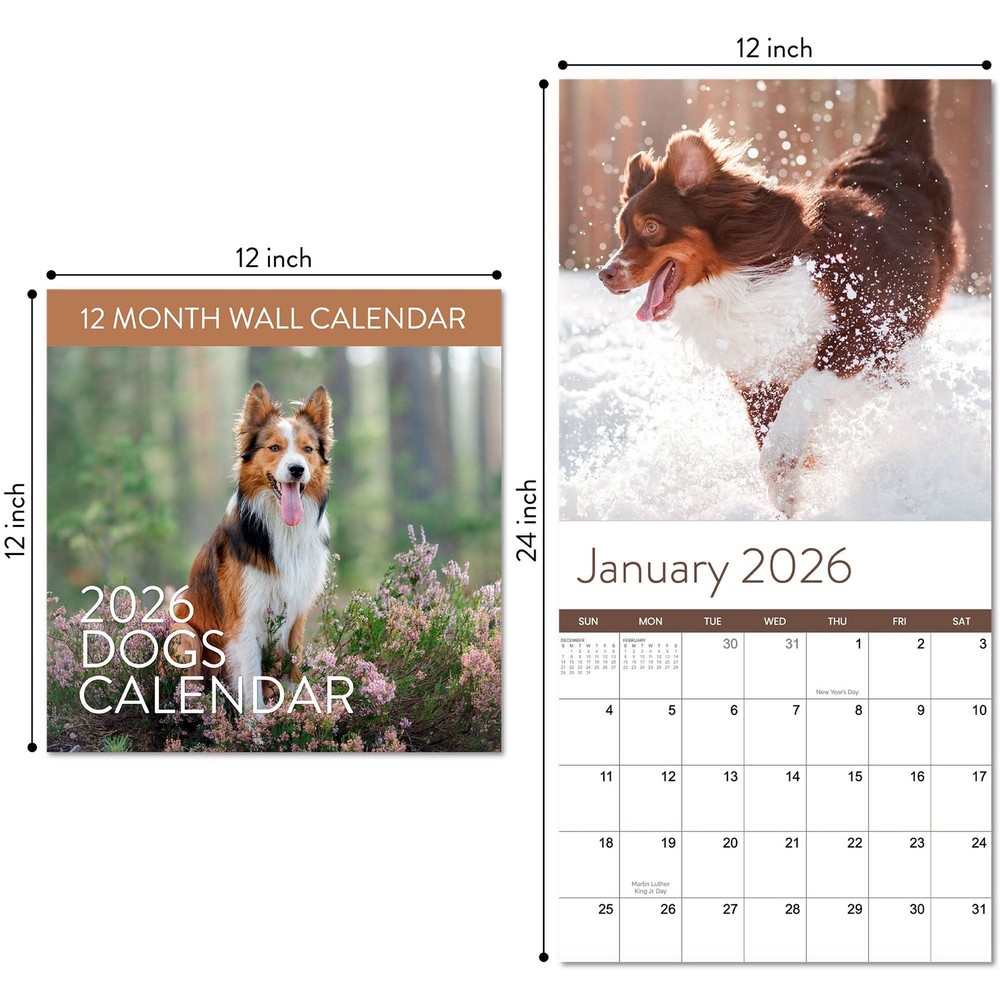2026 Dogs Wall Calendar
