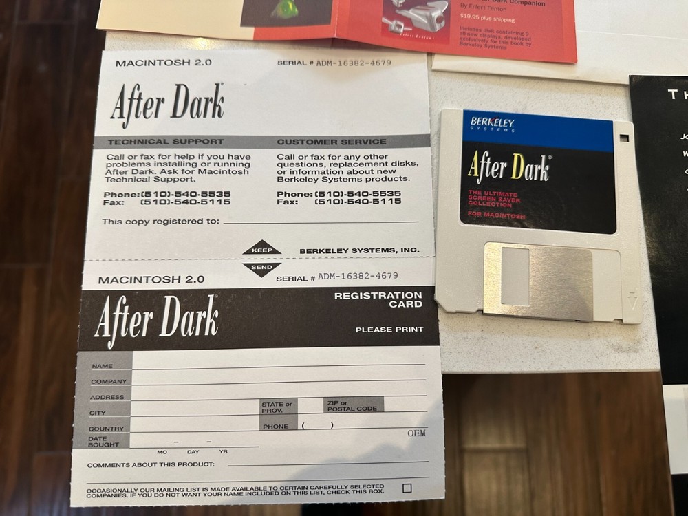 After Dark Screen Saver for Mac 3.5" Floppy Disk Vintage Software Floppy Disk