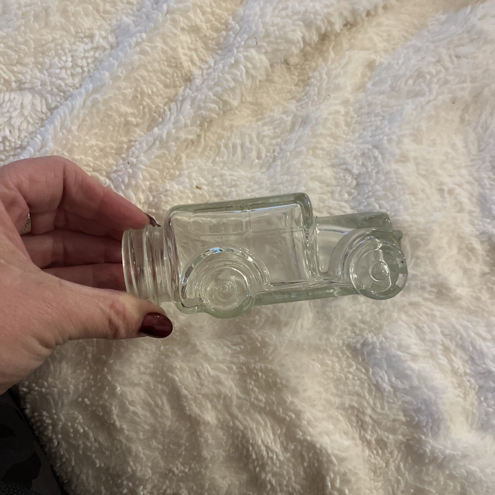 Clear Glass Vintage Car Candy Container