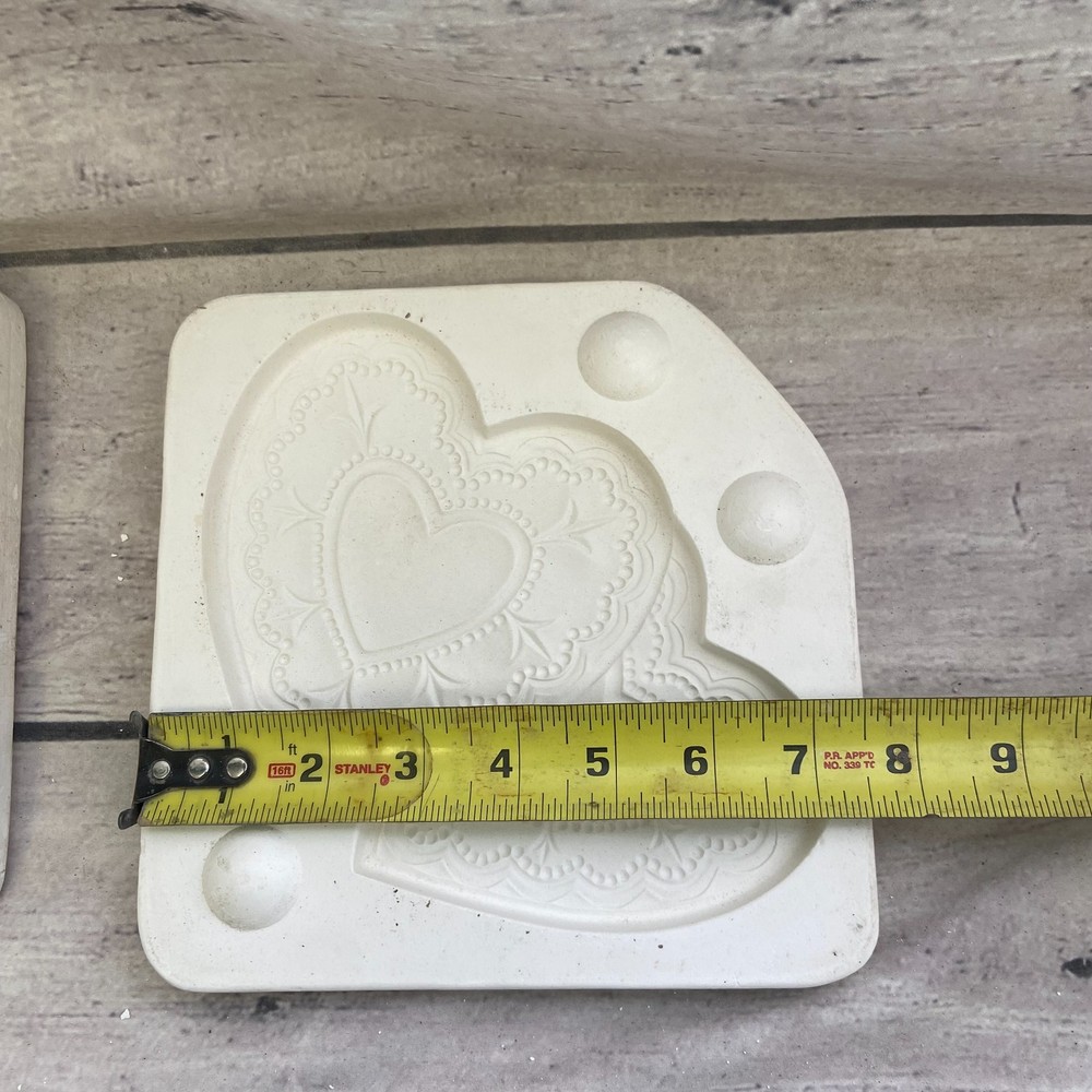 Unbranded Ceramic Casting Mold Double Heart Plaque #233