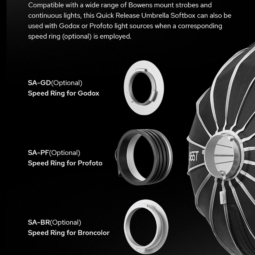 US Godox S85T 85cm Stroble Flash Quick Release Umbrella Softbox Bowens Mount