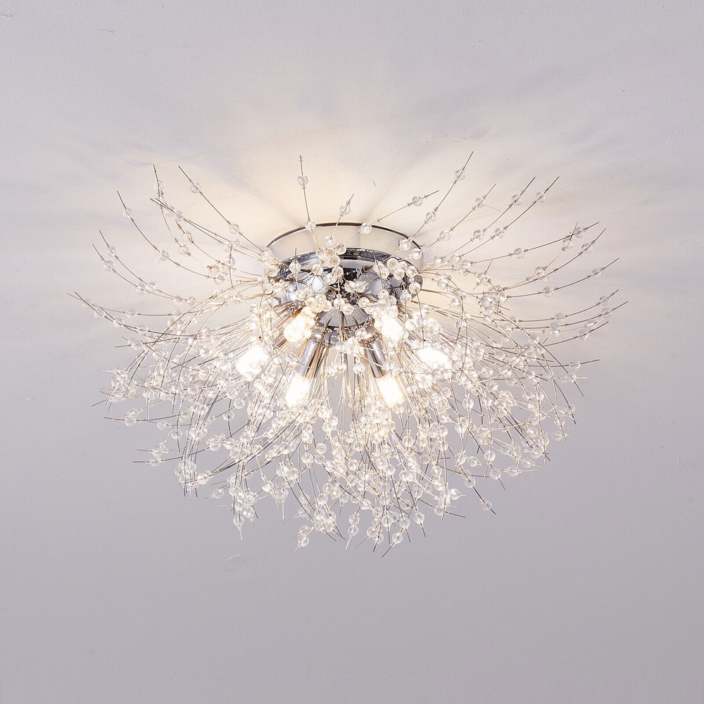 Chandelier Fireworks Flush Mount Light LED Modern Crystal Ceiling Light Fixture