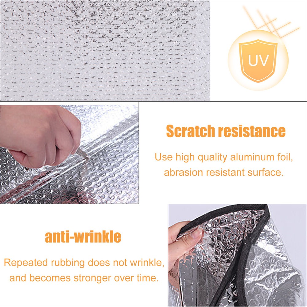 2Pcs Foldable Car Front Window Windshield Sun Shade Shield Cover Visor UV Block