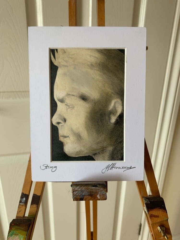 Pastel drawing of Sting - Message Sting