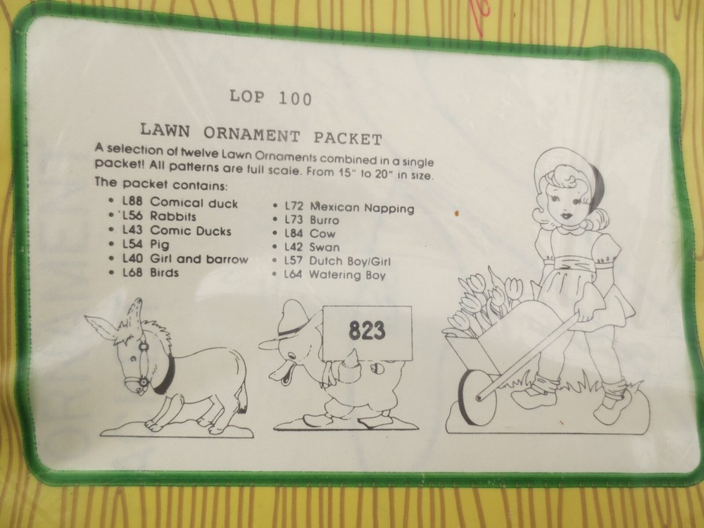 Vtg Woodcraft Patterns Lawn Ornaments 12 patterns uncut