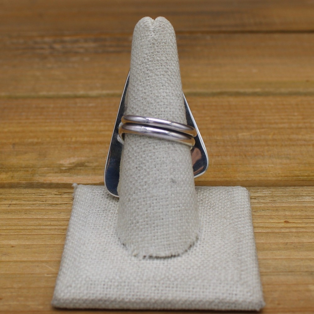 Sterling Silver Triangle Turquoise Ring Size 9
