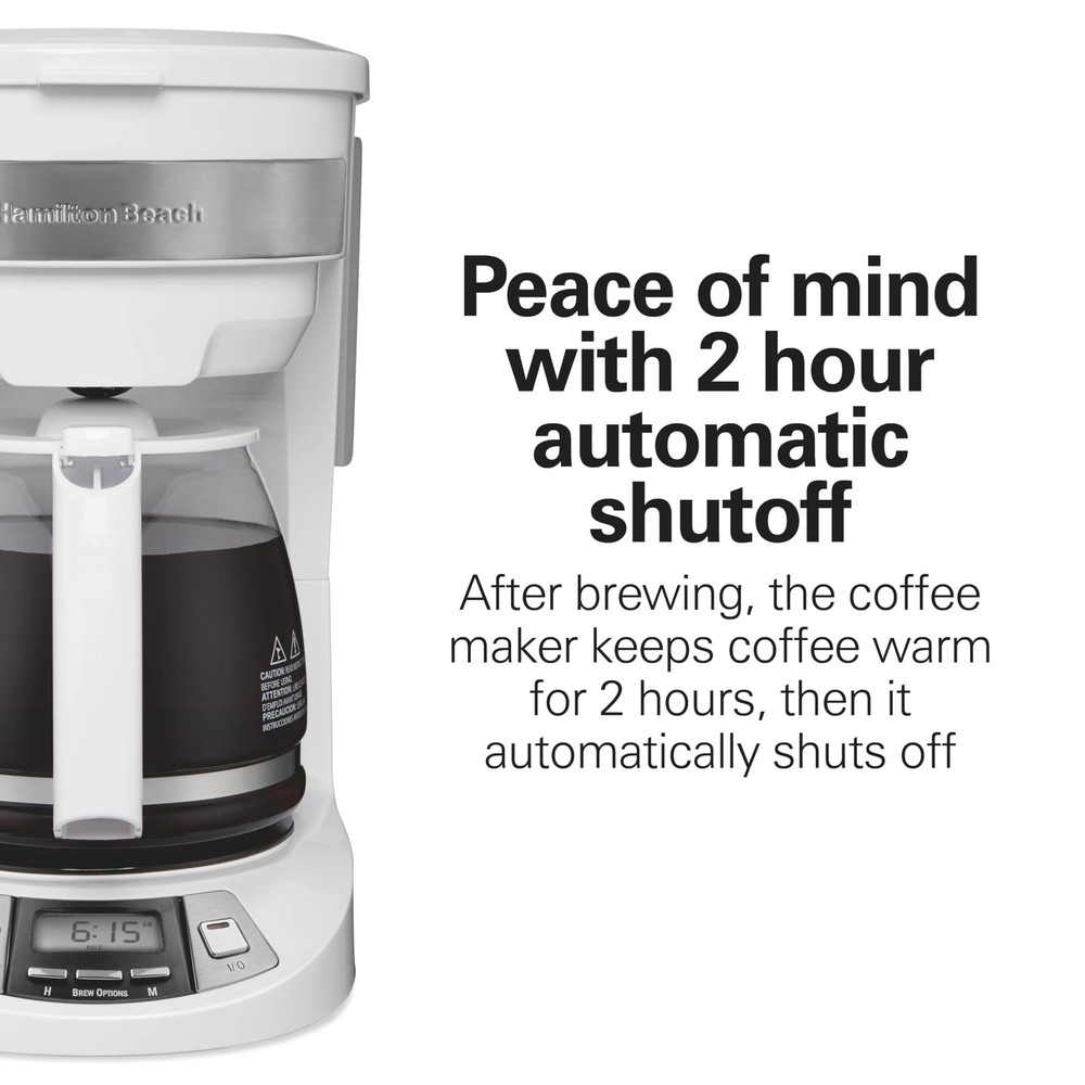 12 Cup Programmable Drip Coffee Maker Machine, Regular & Bold Brew Options, A...