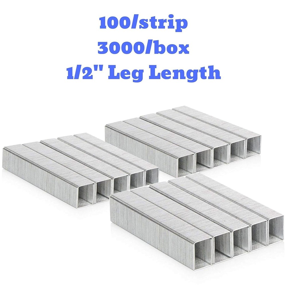 Silver Heavy Duty Staples - 3000 Count, 100 Sheet Capacity, Durable