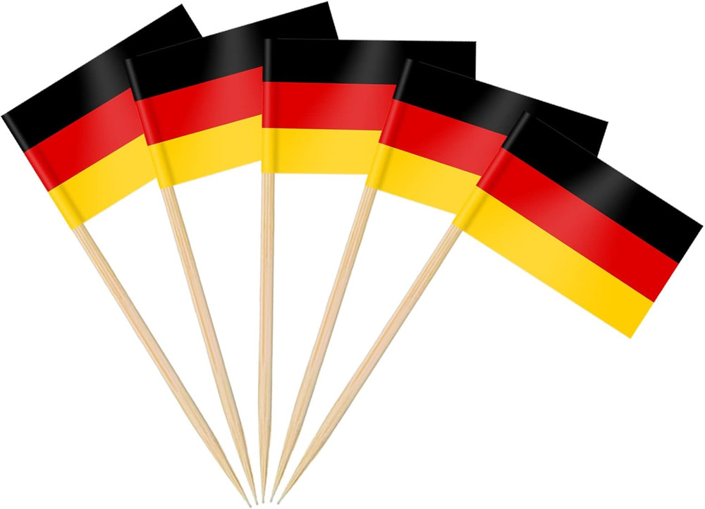 100PCS German Flag Toothpicks Cupcake Toppers Party Decorations