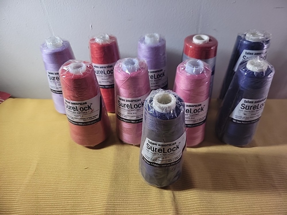 10  large open spools thread -Maxilock -Talon Surelock - Mixed Color